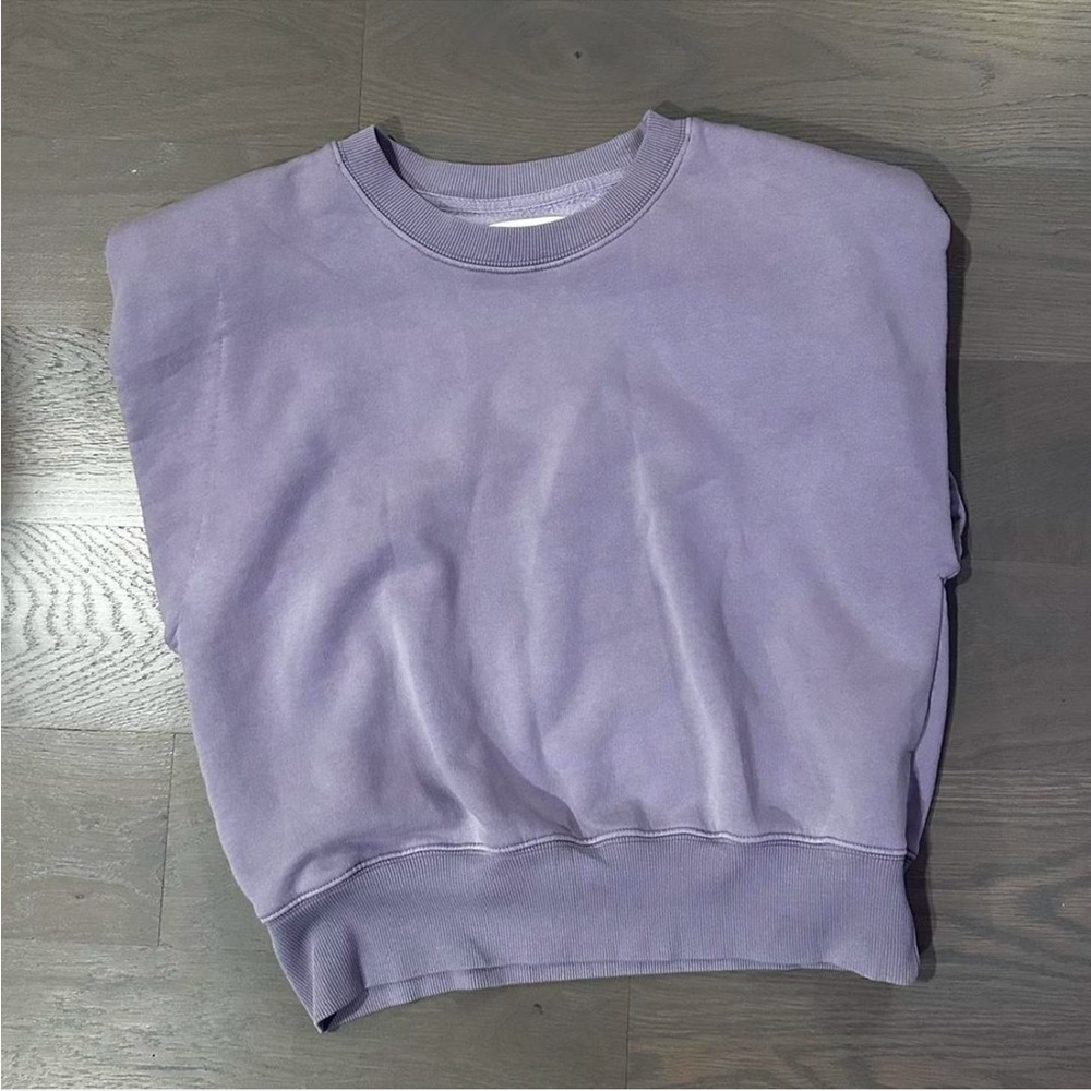 Aritzia Terry Fleece Cropped Muscle Tank with Shoulder Padding